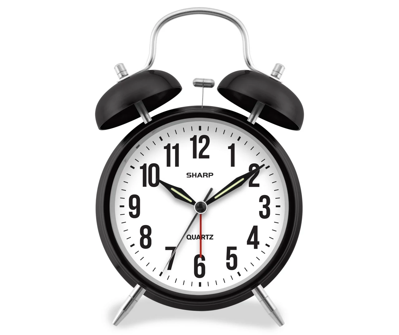 Sharp Black & Silver Twin Bell Alarm Clock - Image 3