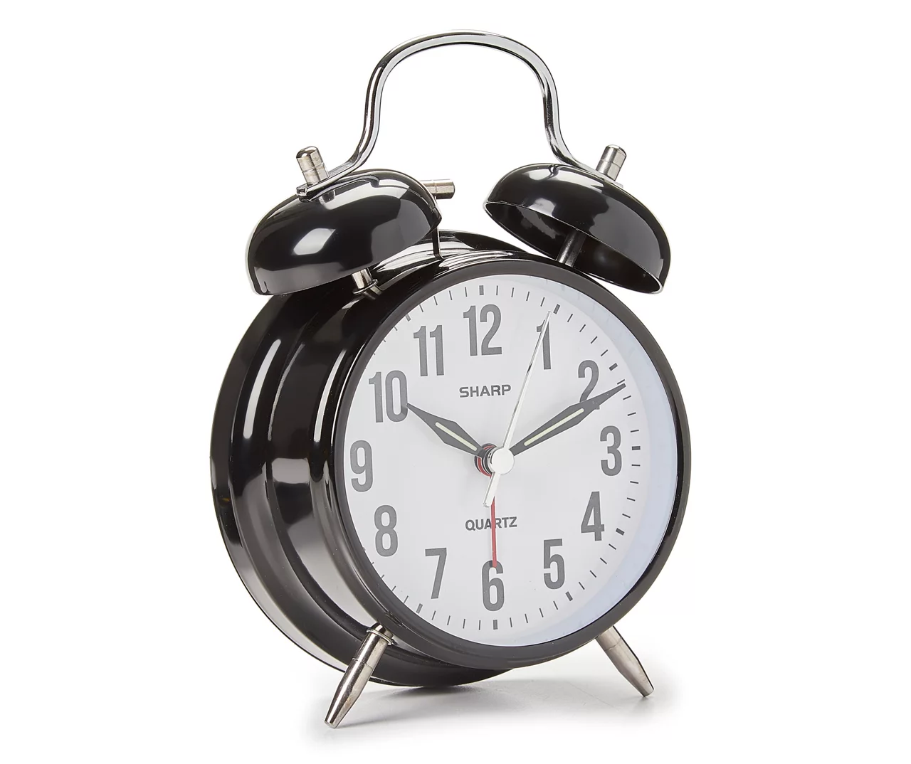 Sharp Black & Silver Twin Bell Alarm Clock - Image 2