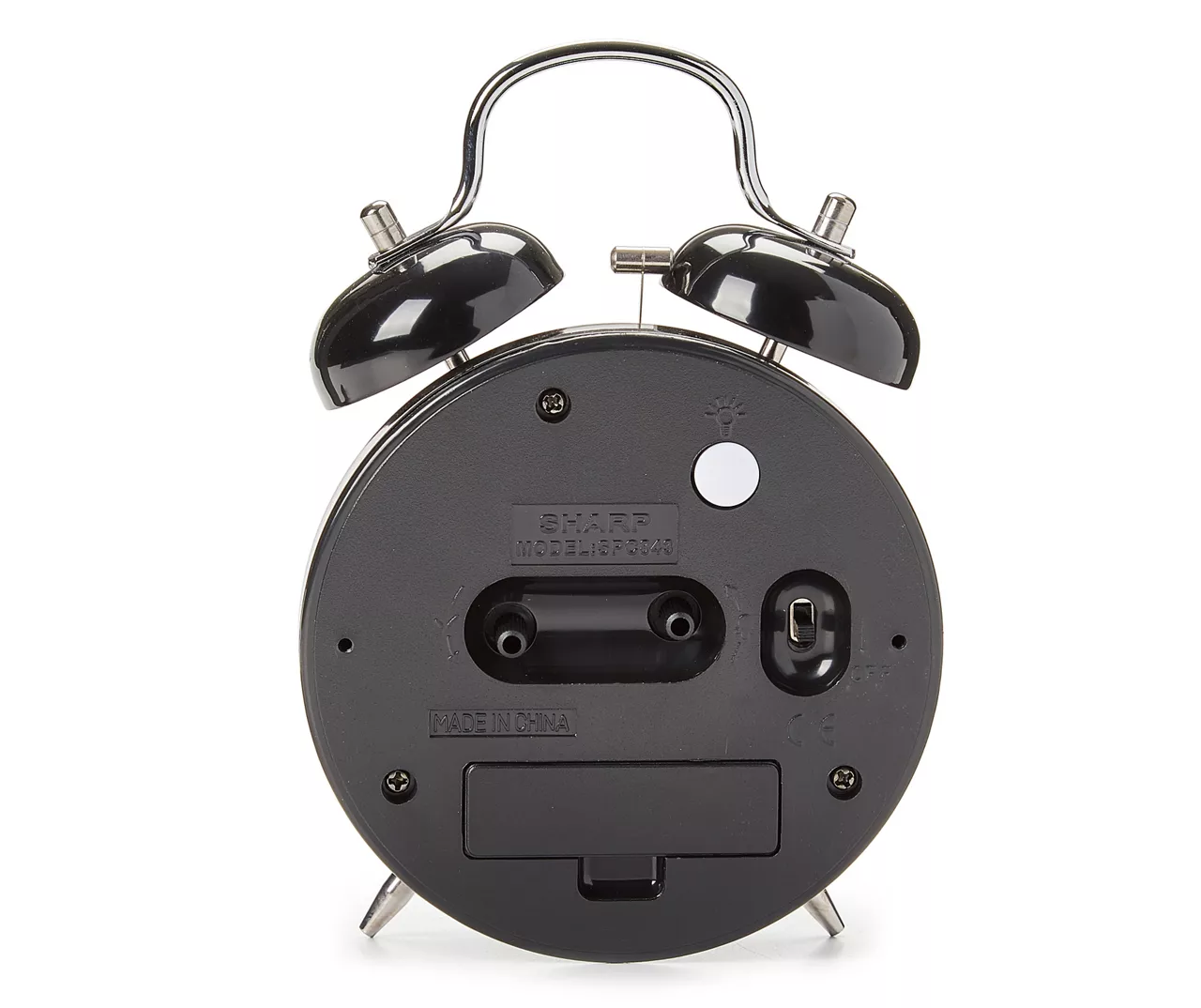Sharp Black & Silver Twin Bell Alarm Clock - Image 5
