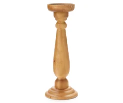 Wooden Pillar Candle Holder, (13")