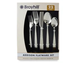 Addison Hammered 22-Piece Flatware Set