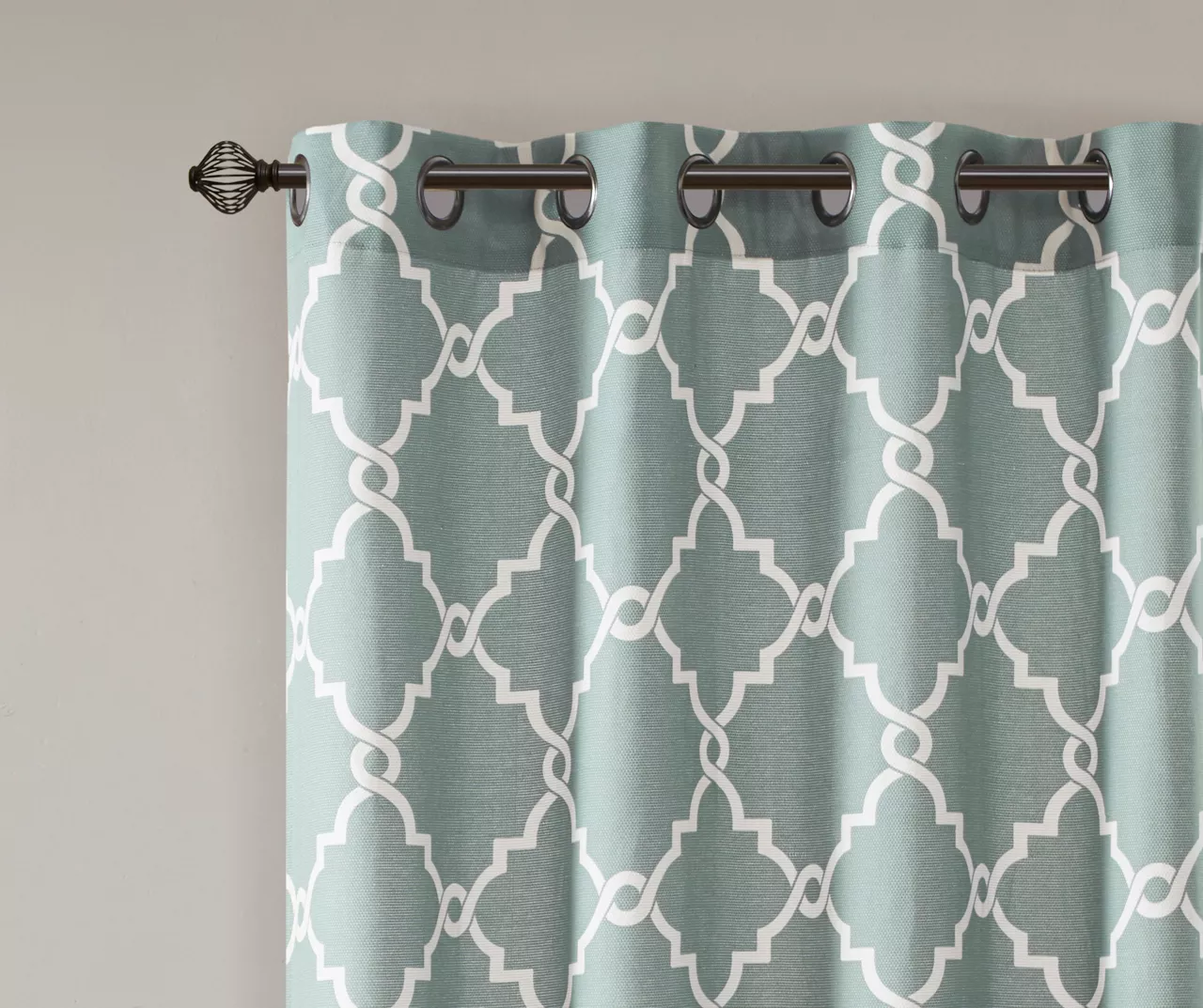 Sereno Fretwork Seafoam Light-Filtering Grommet Curtain Panel, (84") - Image 4