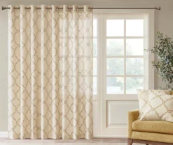 Sereno Fretwork Light-Filtering Grommet Patio Curtain Panel, (84")