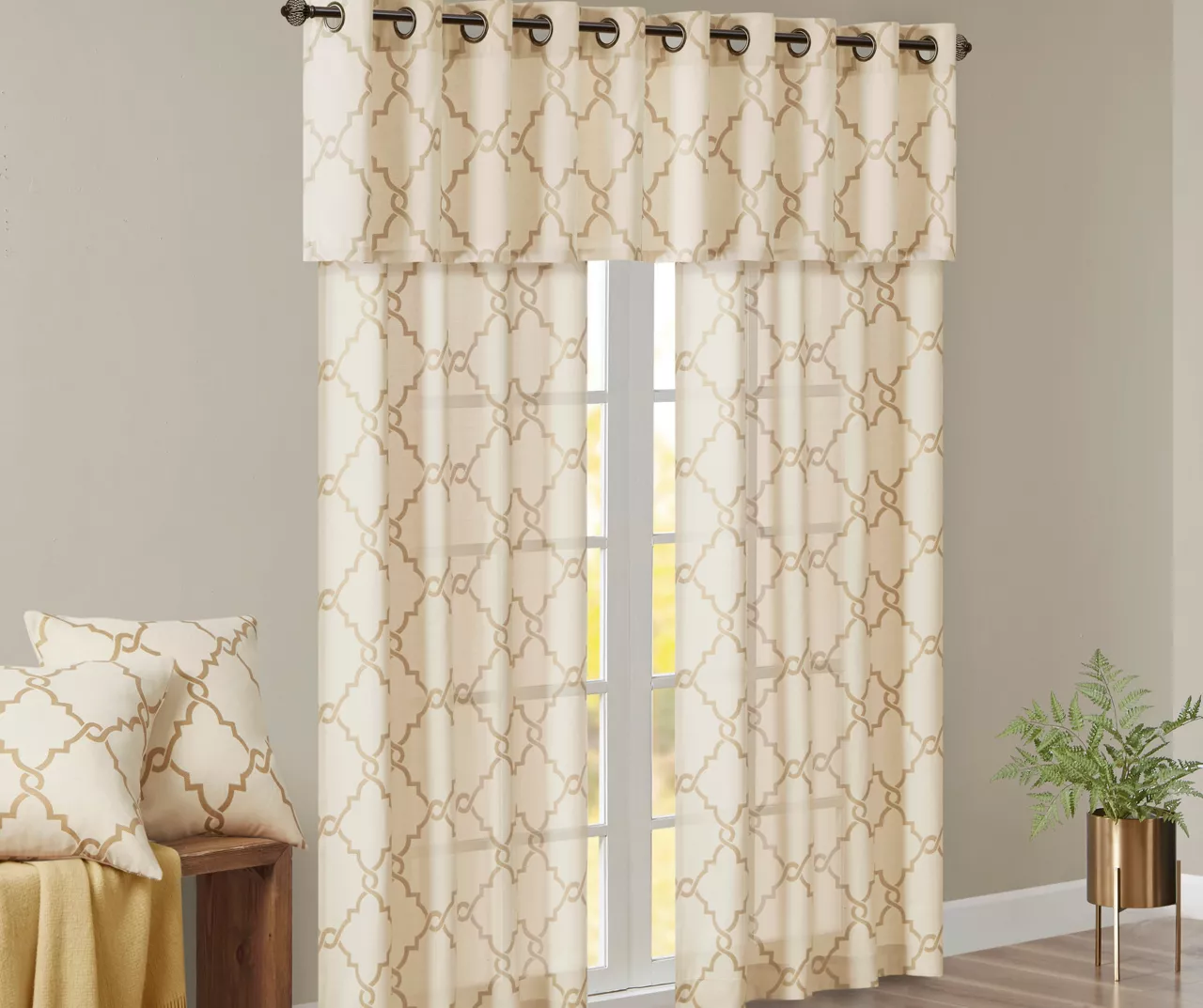 Sereno Fretwork Light-Filtering Grommet Curtain Panel - Image 19