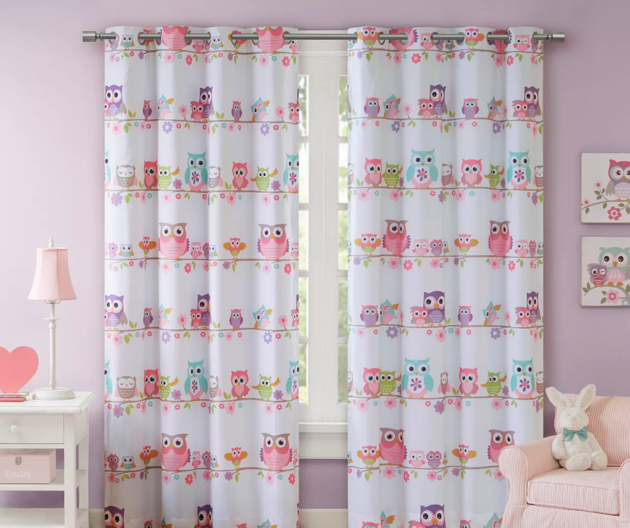 Striking Owl Blackout Grommet Curtain Panel, (63")