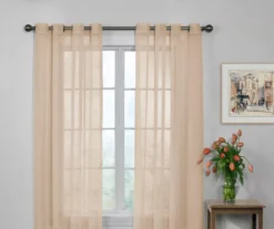 Curtain Fresh Latte Sheer Grommet Curtain Panel, (84")