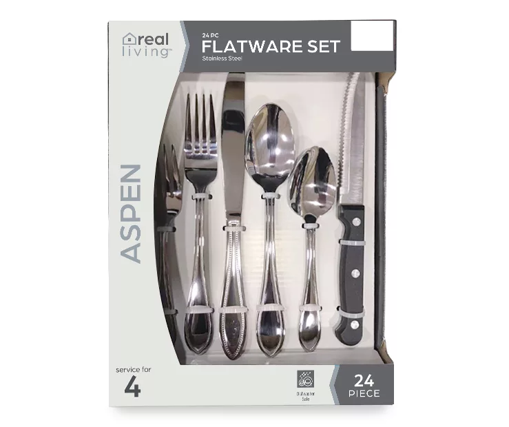 Aspen Bead 24-Piece Flatware Set