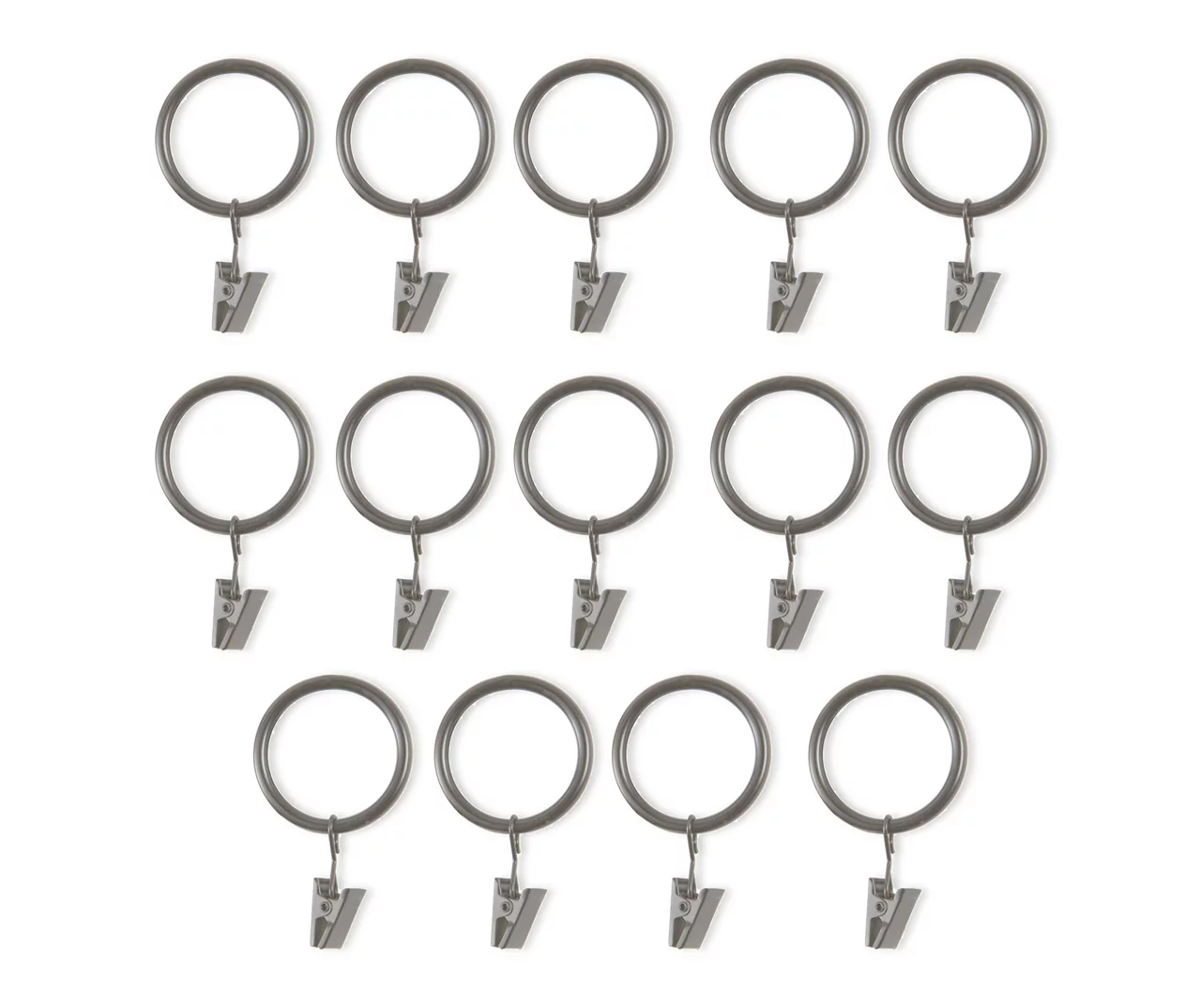 Legacy Antique Pewter Curtain Rod Clip Rings, 14-Pack - Image 3
