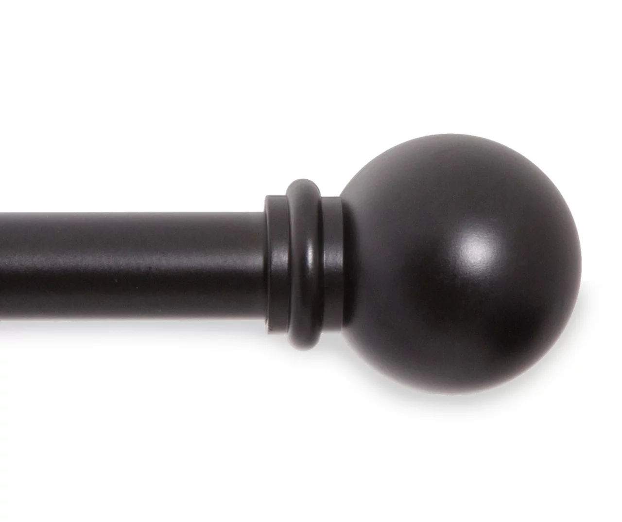 Lana Black 5/8" Ball-Finial Curtain Rod, (28"-48")