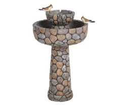 Stone Look & Birds 2-Tier Water Fountain