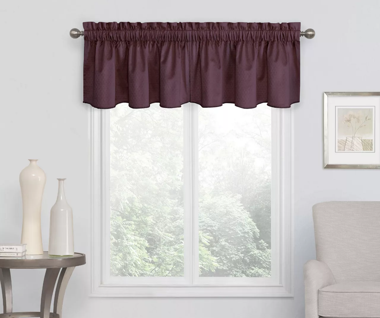 Eclipse Plum Canova Room Darkening Thermal Valance - Image 2