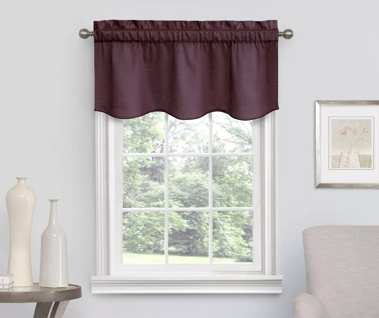 Eclipse Plum Canova Room Darkening Thermal Valance - Image 3