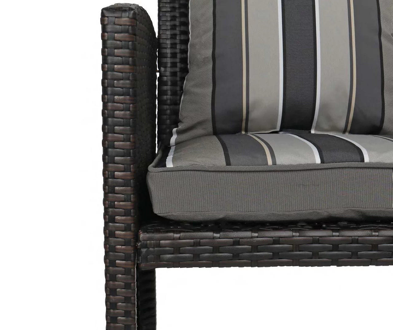 Natural Gray Stripe 4-Piece Reversible Deluxe Outdoor Chair Cushion Set - Image 5