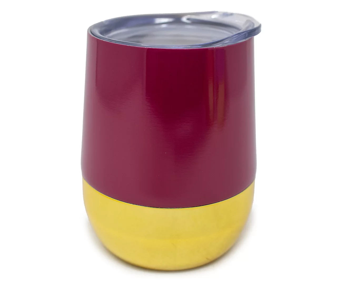 Magenta & Gold Stainless Steel Goblet, 12 Oz.