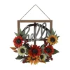 "Hello" Peony & Pumpkin Wreath Window Hanging Wall Decor