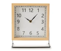 Brown & Black Square Tabletop Clock