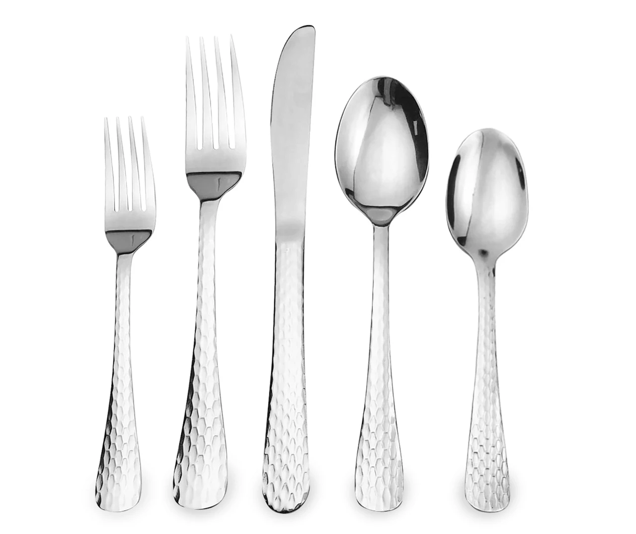 Hammered Stainless Steel 20-Piece Flatware Set