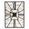 Whitewash Wood & Metal Square Farmhouse Wall Clock