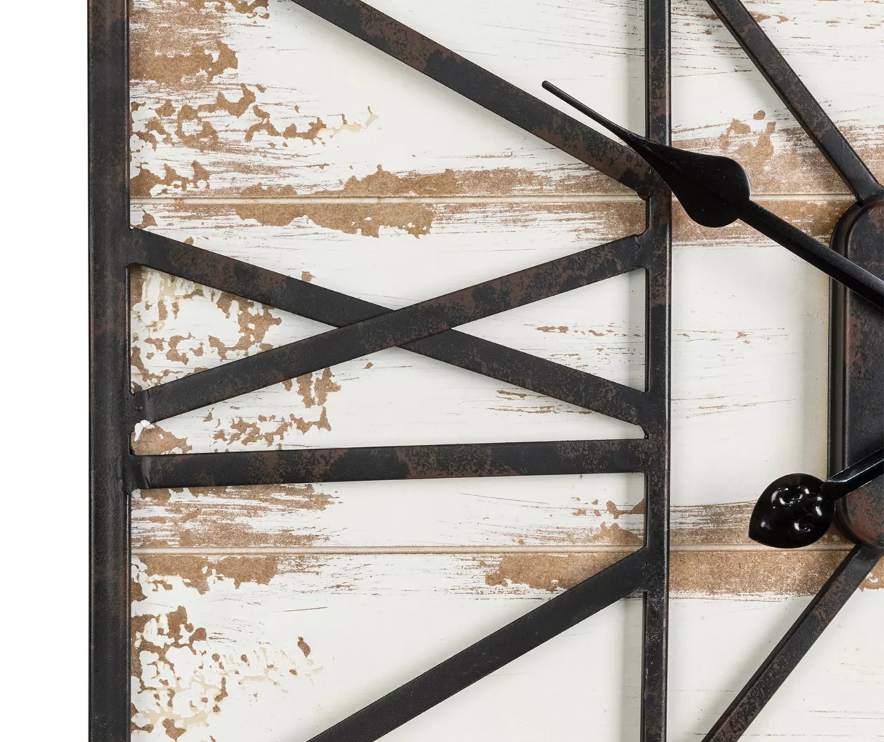 Whitewash Wood & Metal Square Farmhouse Wall Clock - Image 6