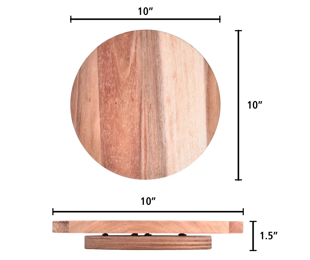 Acacia Wood Lazy Susan, (10") - Image 3