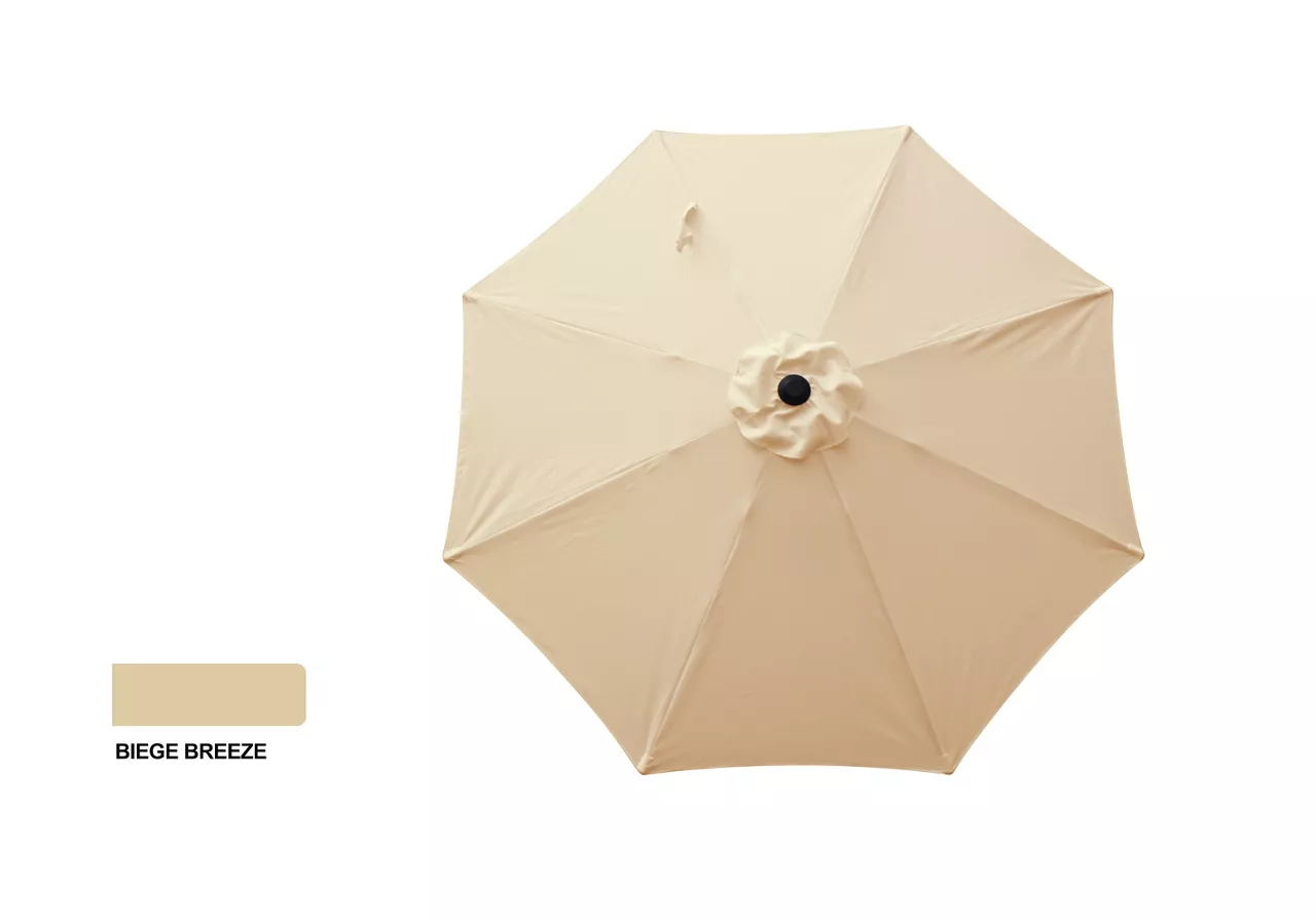 9' Beige Breeze Tilt Market Patio Umbrella - Image 3