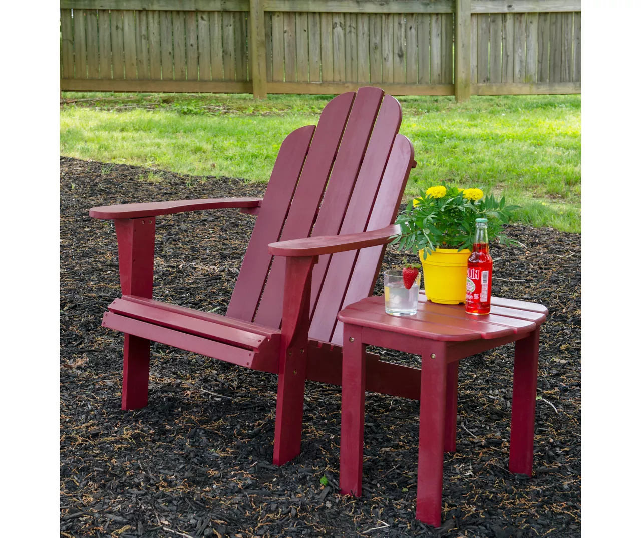 Flint Red Wood Patio Adirondack End Table - Image 7