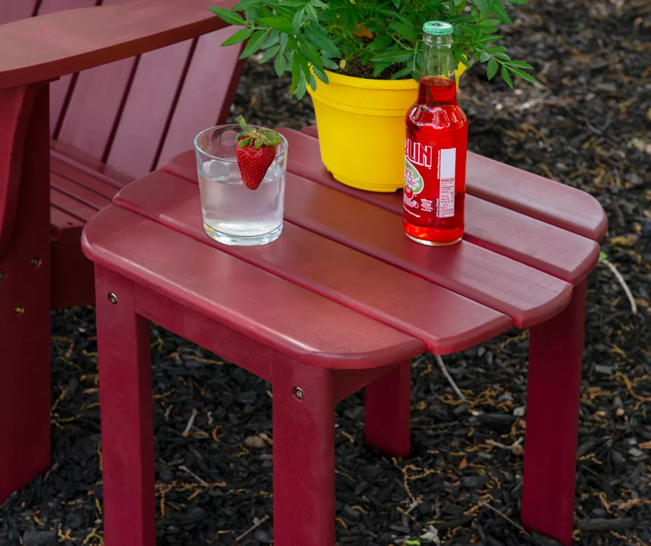 Flint Red Wood Patio Adirondack End Table - Image 6