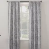 Gray Geometric Quill Blackout Rod Pocket Curtain Panel, (84")