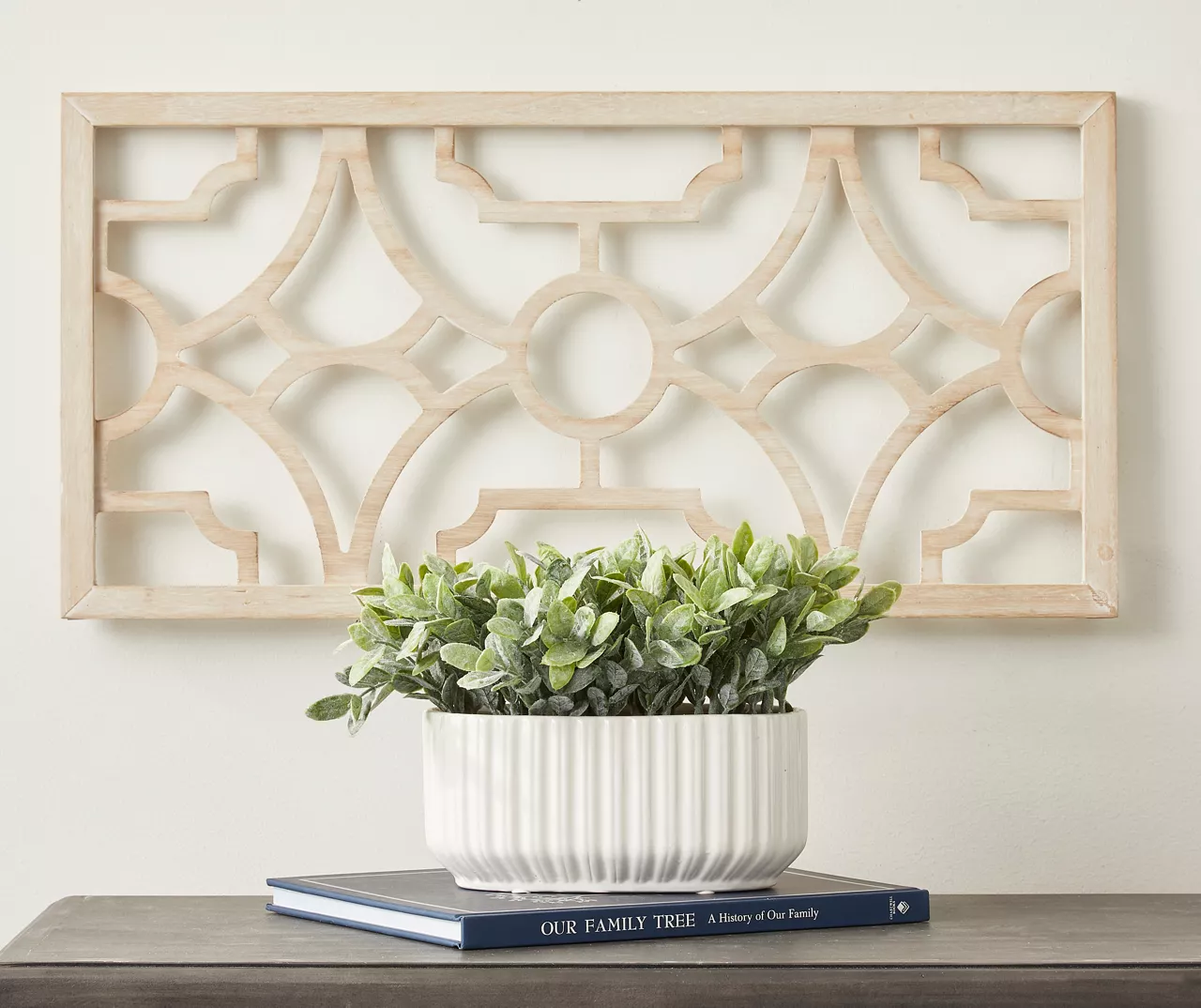 Green Leafy Plant In White Ripple Oval Ceramic Pot - Image 3