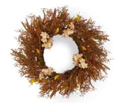 32" Grass, Leaves & Floral Wreath