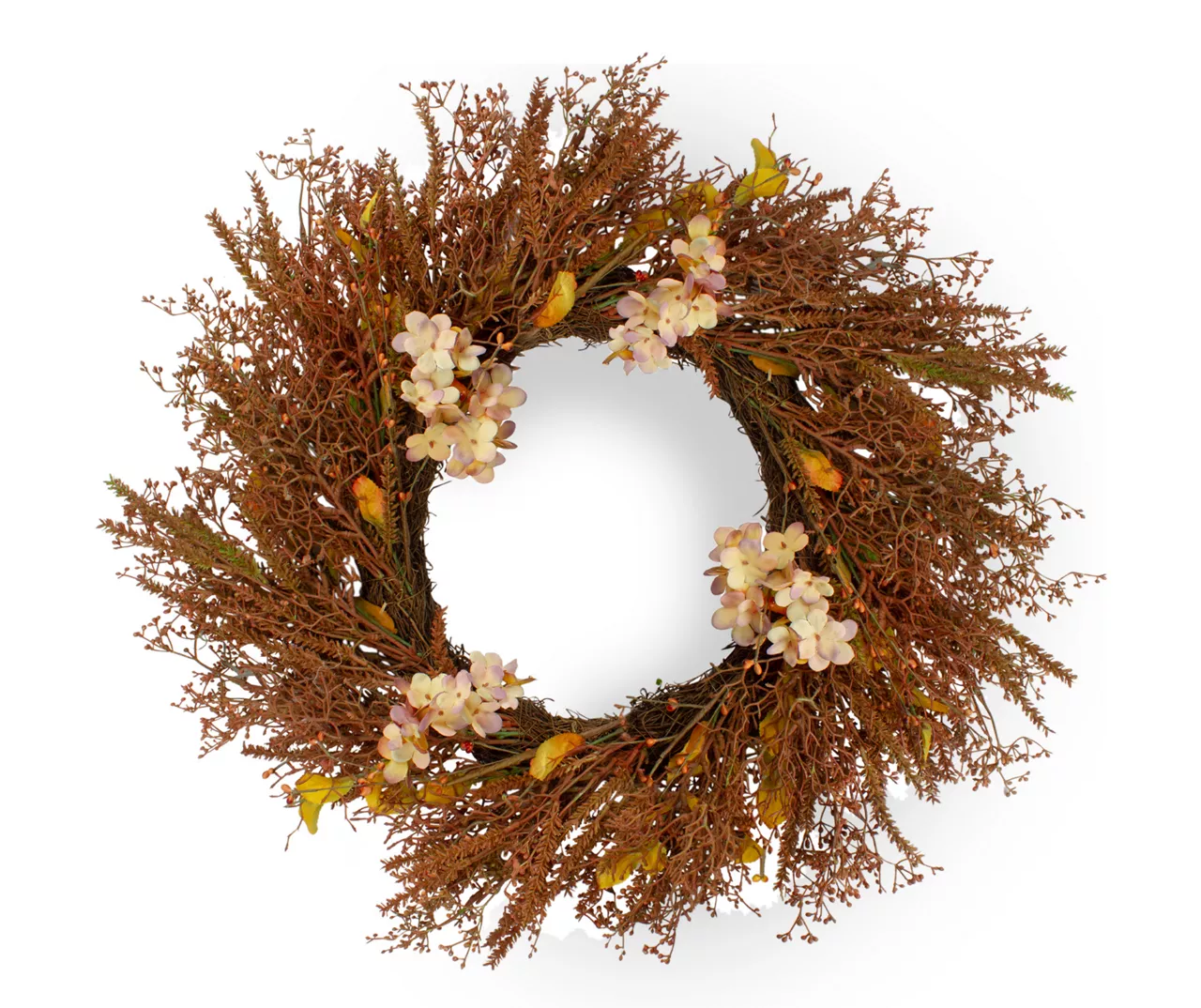 32" Grass, Leaves & Floral Wreath