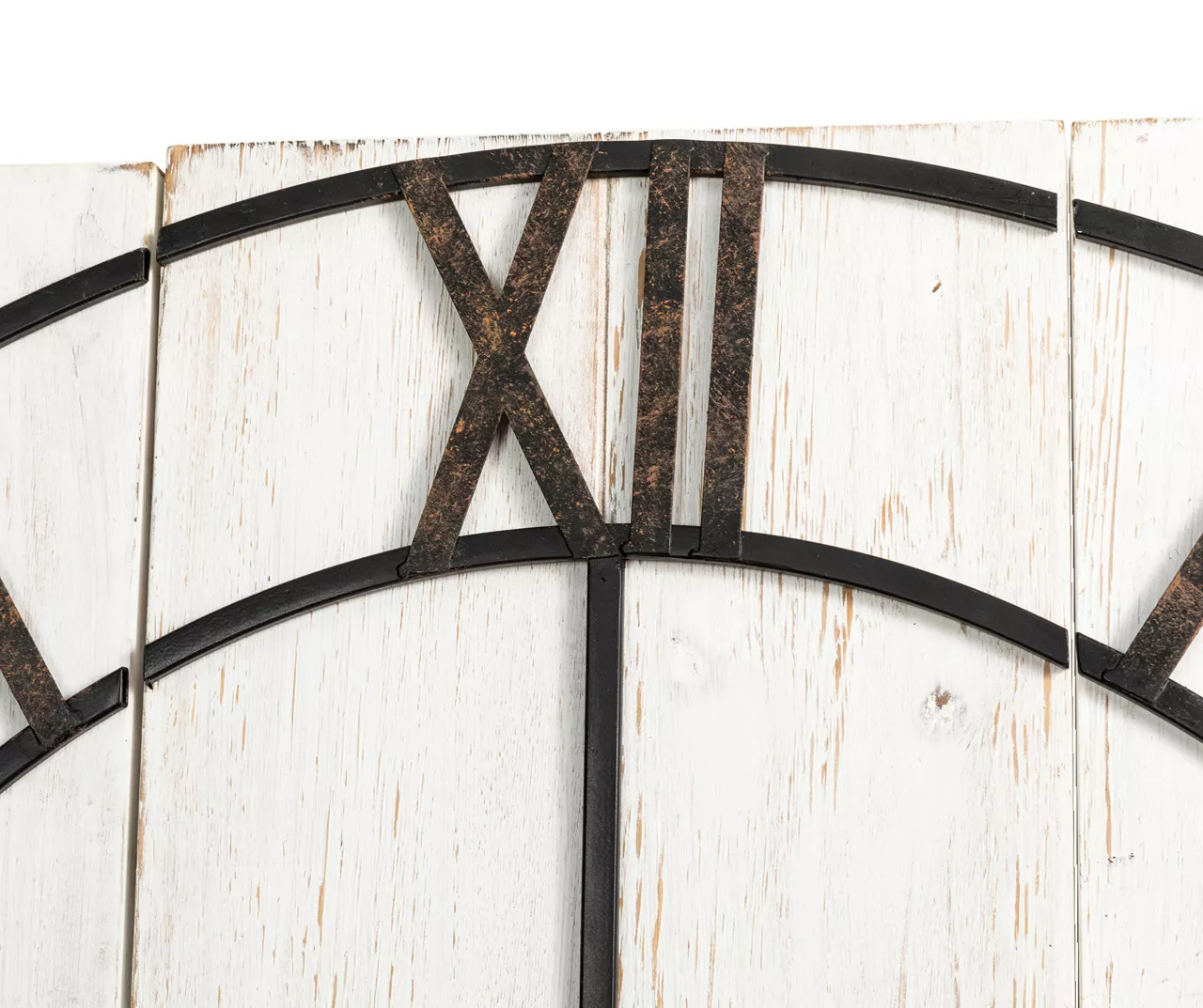 Black & White Distressed Roman Numeral 3-Piece Farmhouse Wall Clock Set, (31.5") - Image 7