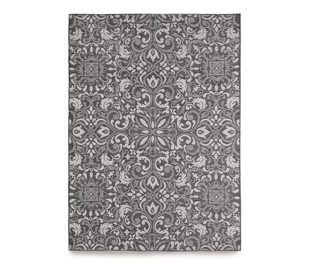 Broyhill Sandpointe Granite & Ecru Damask Outdoor Area Rug - Image 2