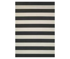 Afuera Onyx & Ivory Stripe Outdoor Area Rug
