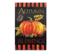 40" X 28" Autumn Blessings Pumpkin & Leaves House Flag