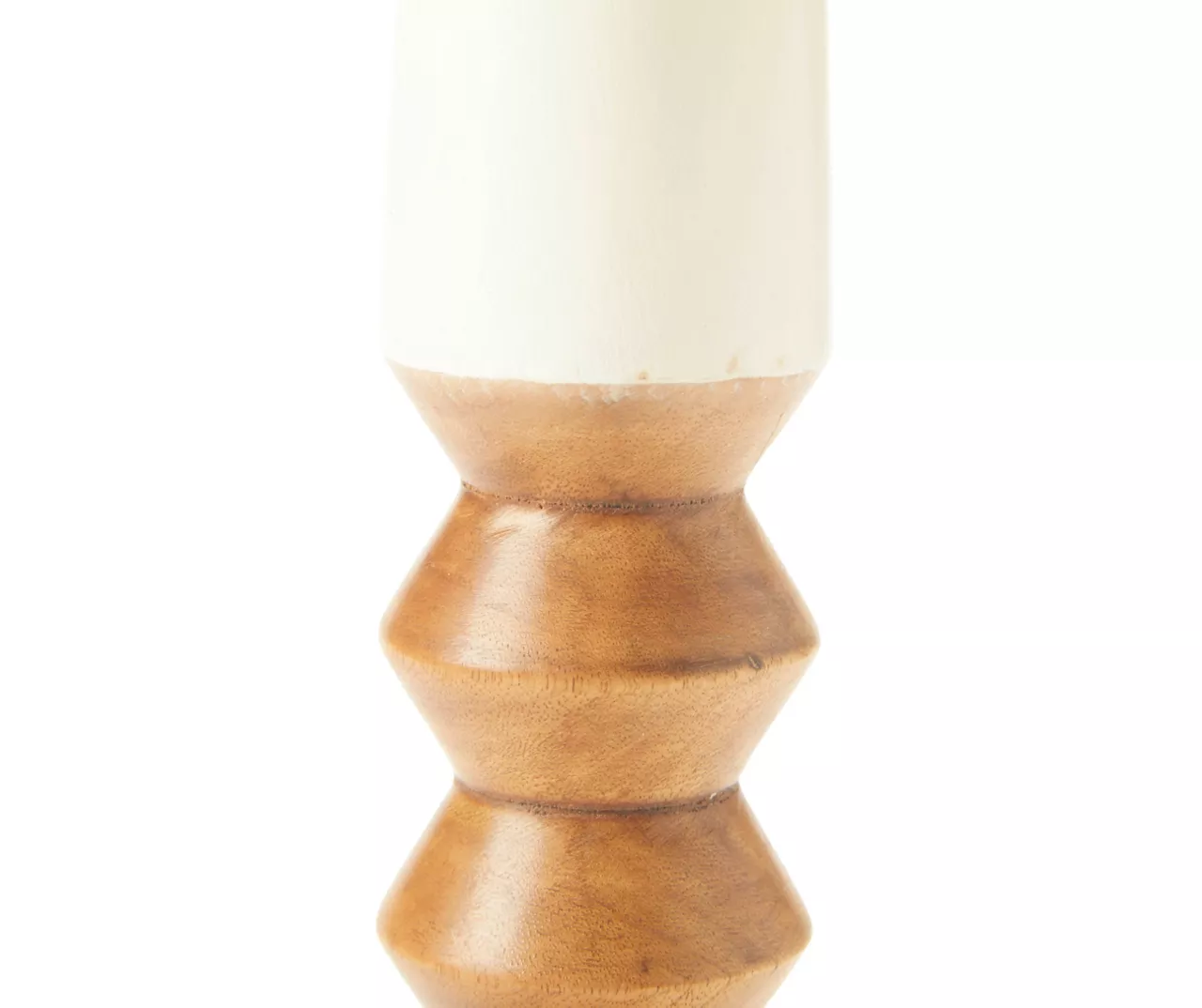Brown & Beige 2-Tone Ripple-Pillar Candle Holder, (14") - Image 3