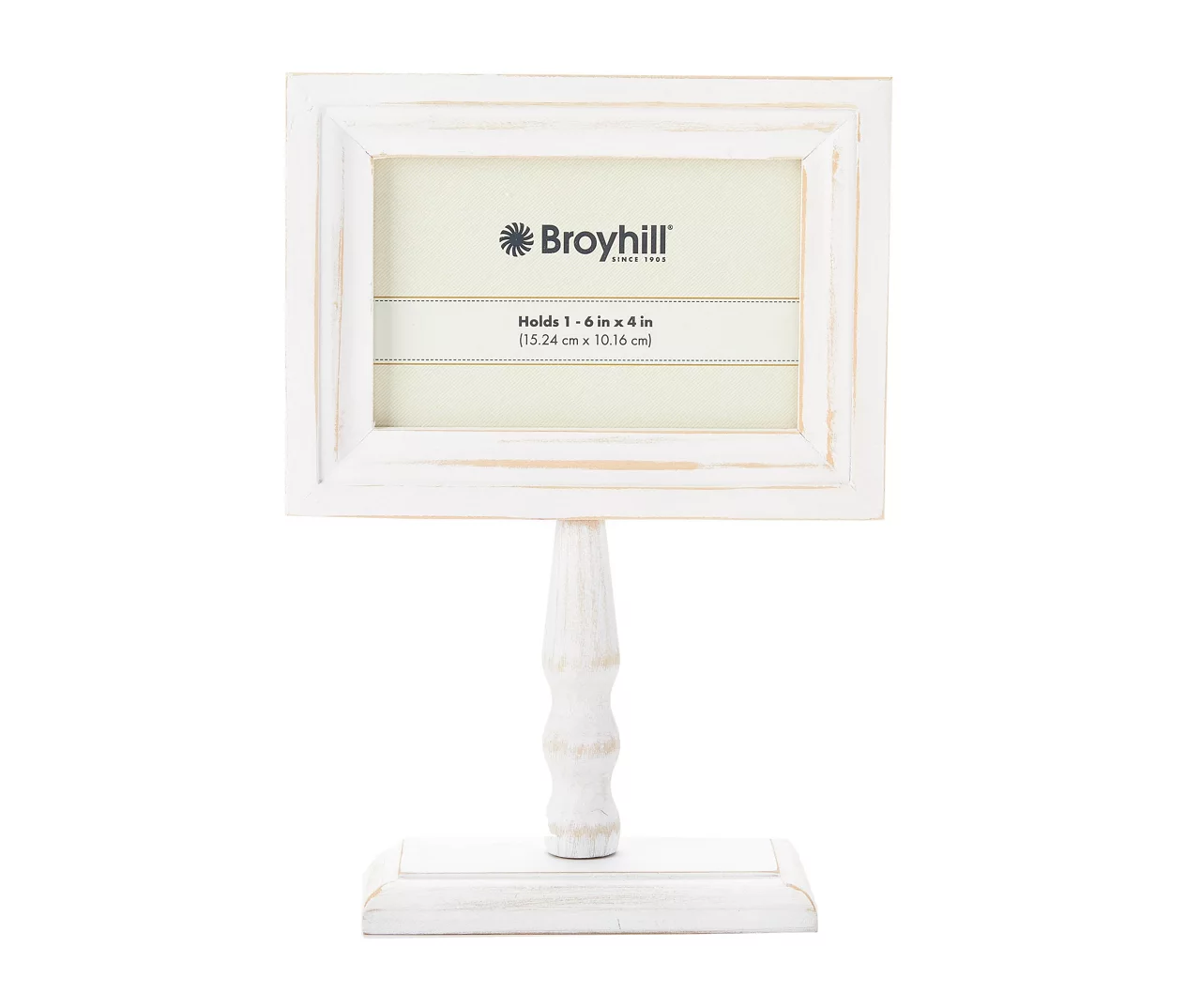 Whitewash Pedestal Picture Frame, (4" X 6")