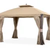 Shadow Creek Gazebo Beige Replacement Riplock Canopy & Side Mosquito Netting Set