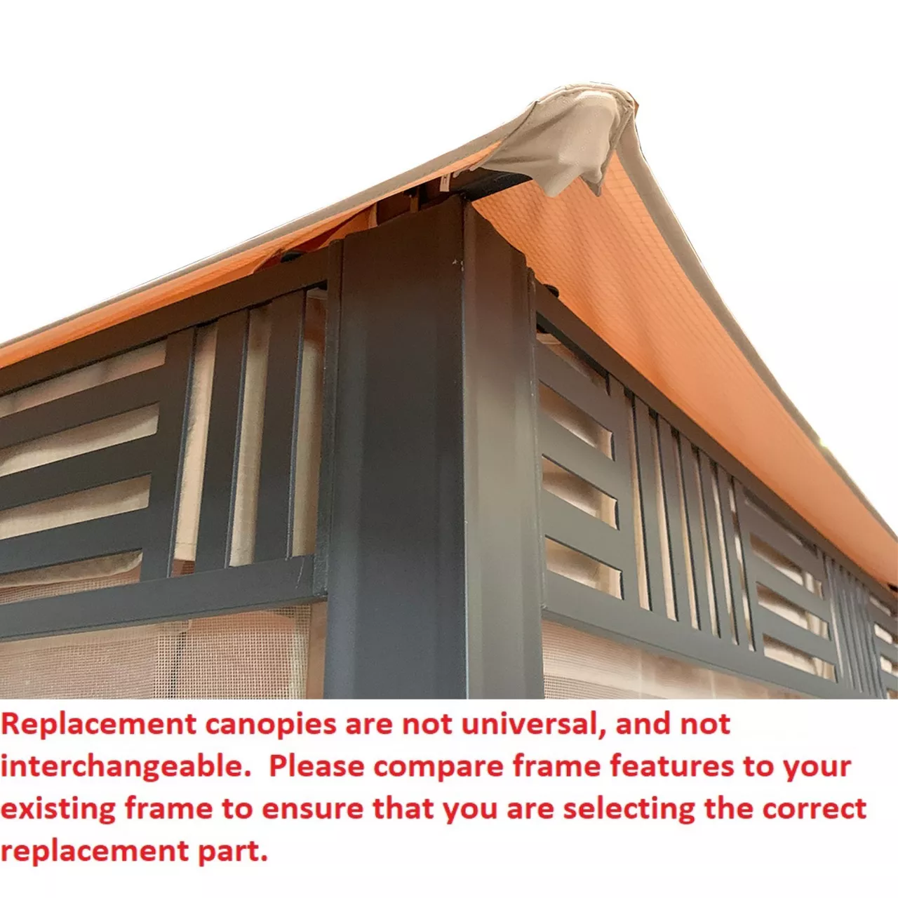 Westbrook Gazebo Beige Damask Replacement Canopy - Image 9