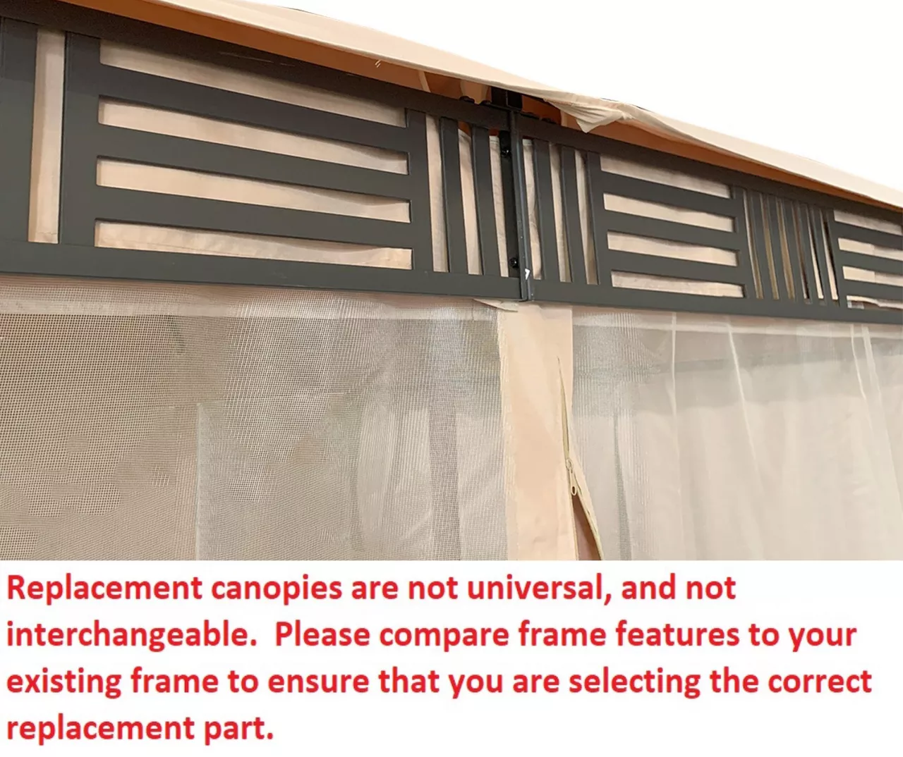 Westbrook Gazebo Beige Damask Replacement Canopy - Image 4