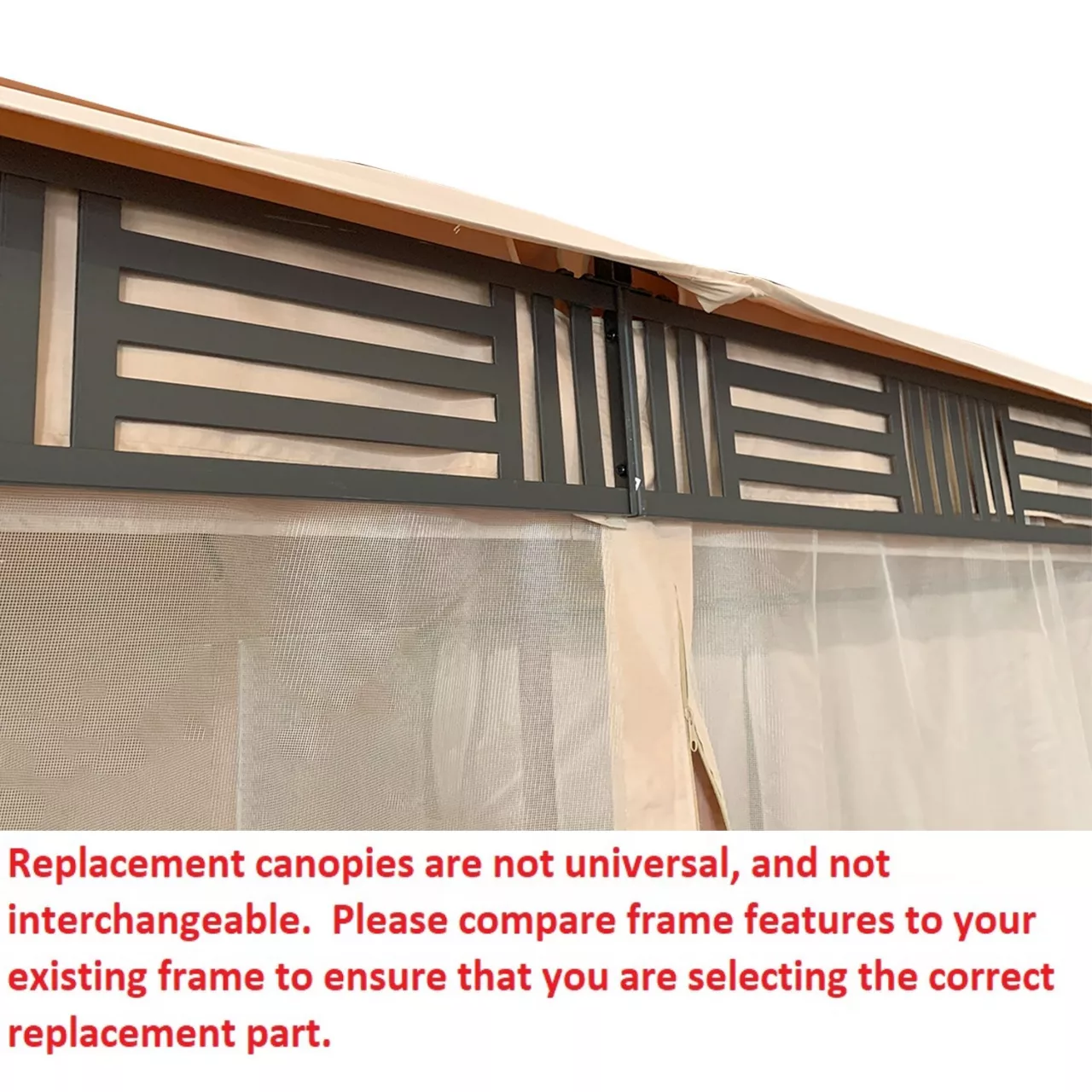 Westbrook Gazebo Beige Damask Replacement Canopy - Image 10