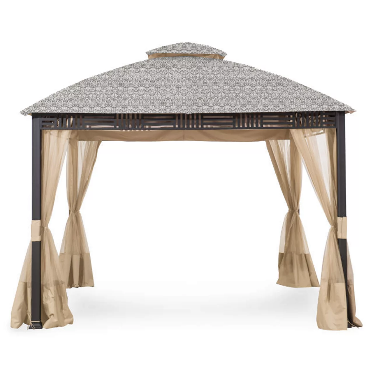 Westbrook Gazebo Beige Damask Replacement Canopy - Image 12