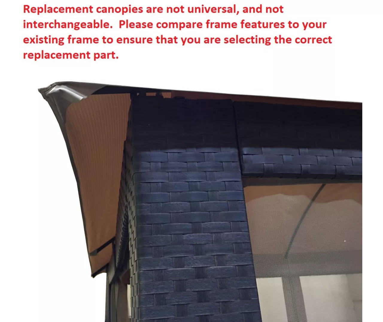 Riviera Sonoma Gazebo Beige Replacement Canopy - Image 5