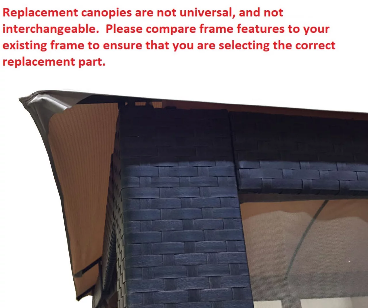 Riviera Sonoma Gazebo Beige Replacement Riplock Canopy & Side Mosquito Netting Set - Image 5