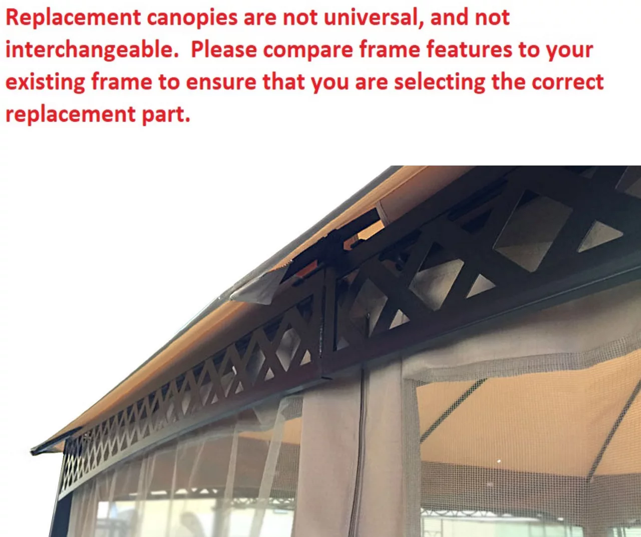 Windsor Dome Gazebo Beige Replacement Privacy Curtain Set - Image 5