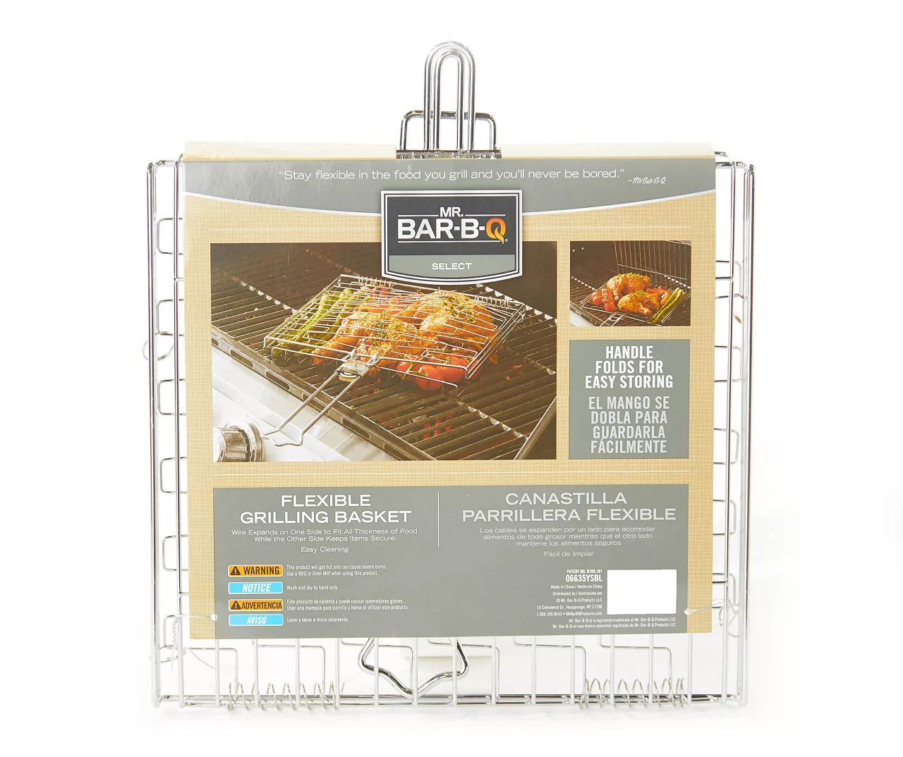 Flexible Grilling Basket With Folding Handle