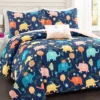 Hygge Navy & Pastel Elephant Full/Queen 4-Piece Quilt Set
