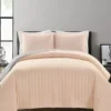 Soft Rose Stripe All-Season King 3-Piece Coverlet Quilt Set