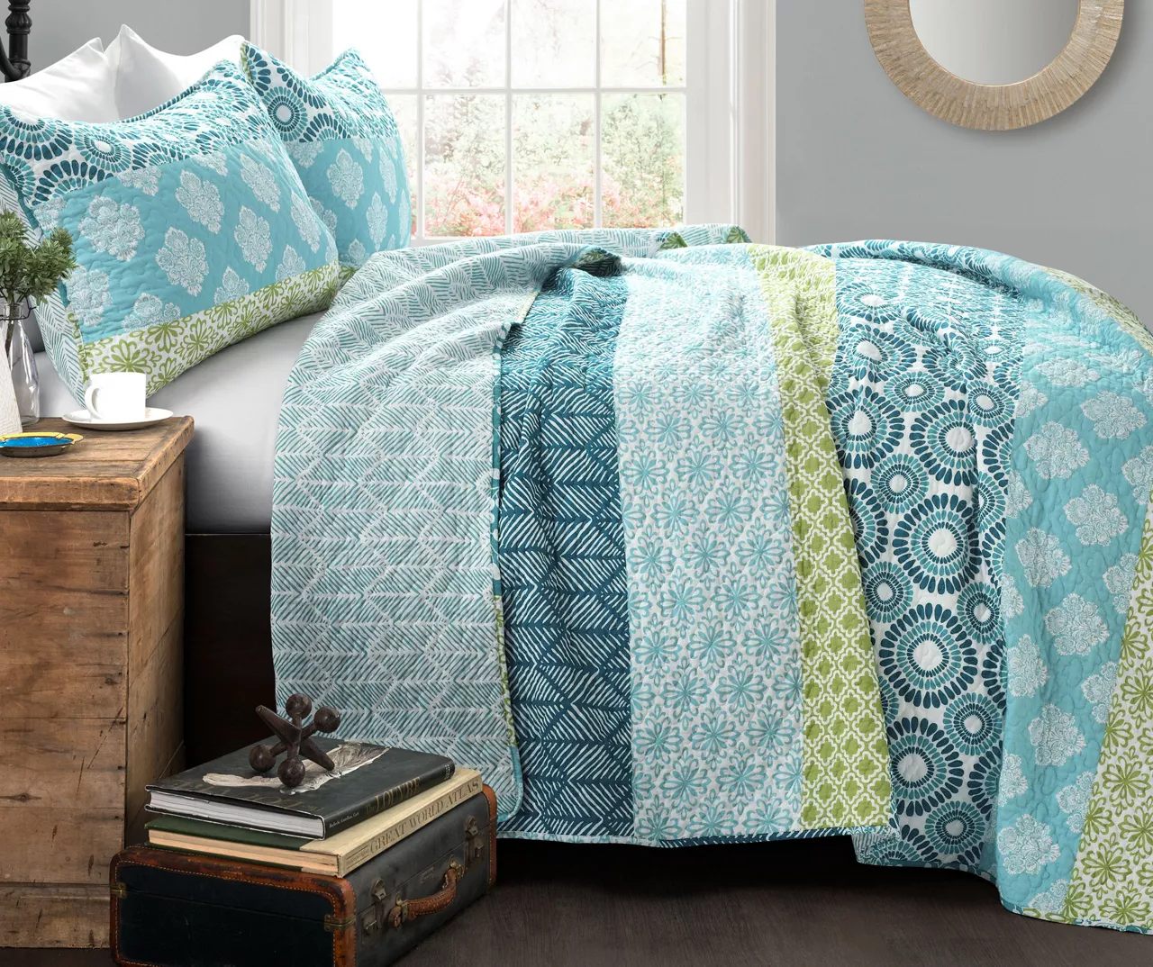 Bohemian Stripe Reversible 3-Piece Quilt Set - Image 2