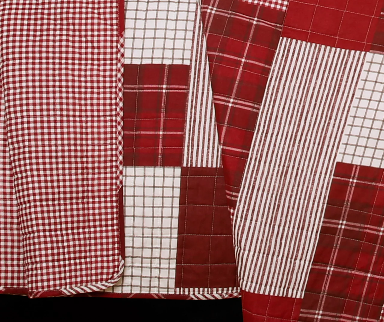 Greenville Plaid Patchwork Reversible 3-Piece Quilt Set - Image 9